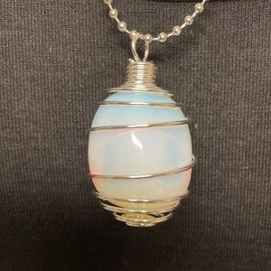 Tumbled Opalite Cage Charm Necklace (2)